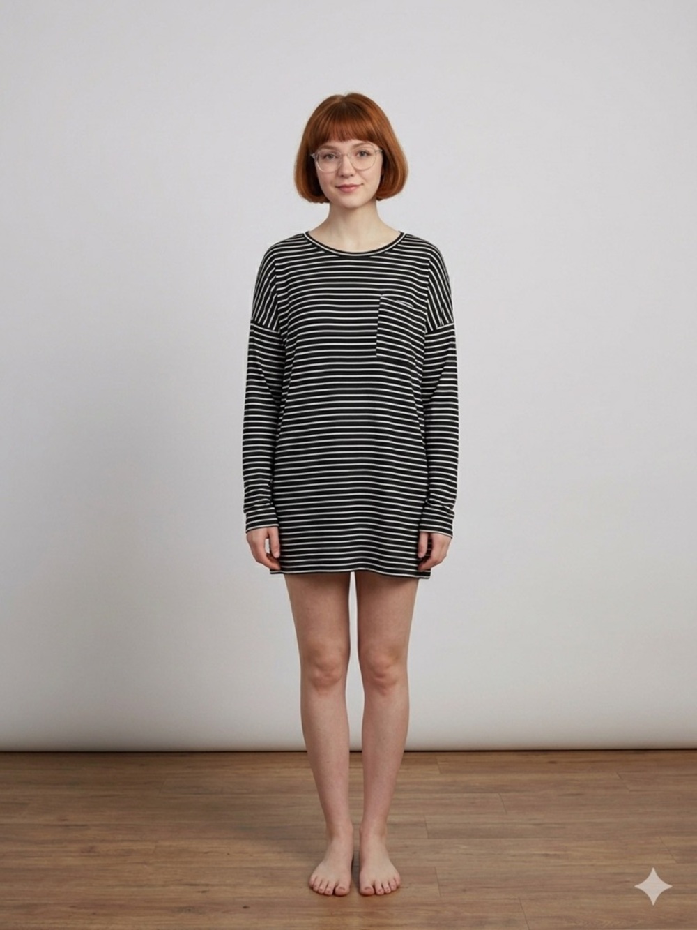 Obey Black and White Striped Mini Dress